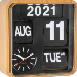 Horloge en plastique Mini Flip 24.5 cm (Bambou)