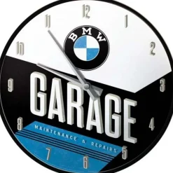 Horloge hublot en verre et métal Pub 31 cm (BMW Garage)