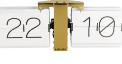 Horloge moderne bicolore Flip No Case (Blanc et doré)
