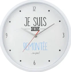 Horloge moderne 30 cm Je suis... (Blanc)