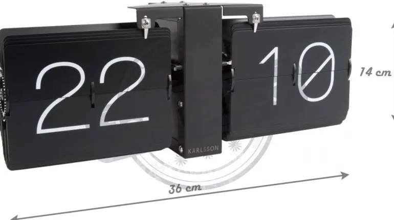 Horloge moderne Flip No Case (Noir)