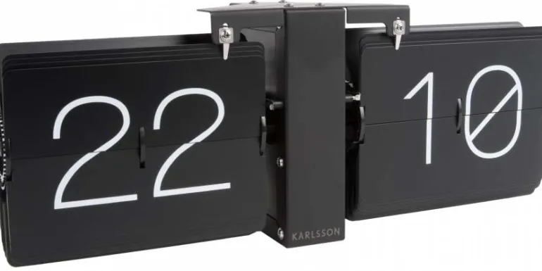 Horloge moderne Flip No Case (Noir)