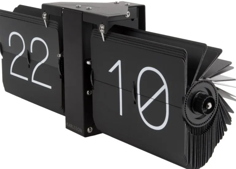 Horloge moderne Flip No Case (Noir)