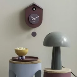 Horloge murale en ABS Grato Cuckoo (Mauve foncé et lavande)