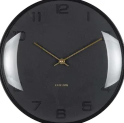 Horloge murale en métal Fuerte Dome (Noir)