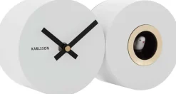 Horloge murale en métal mat Duo Cuckoo (Blanc)