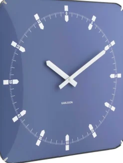 Horloge murale en métal Sucinto Dome Square (Bleu)