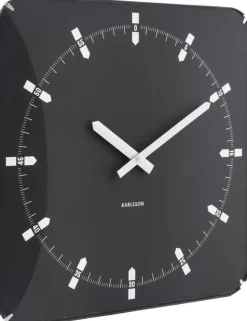 Horloge murale en métal Sucinto Dome Square (Noir)