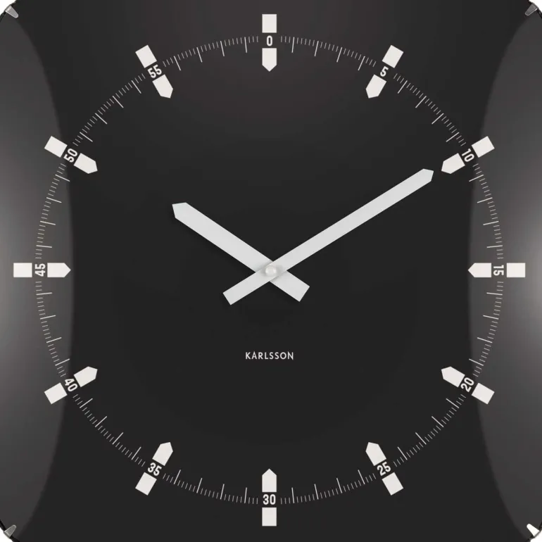 Horloge murale en métal Sucinto Dome Square (Noir)