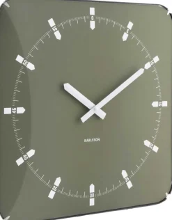 Horloge murale en métal Sucinto Dome Square (Vert)