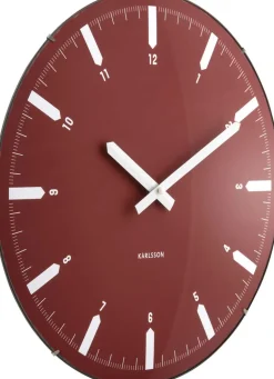 Horloge murale en polypropylène Realista Dome (Rouge)