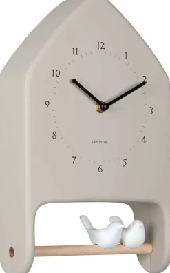 Horloge murale Love Birds (Gris clair)