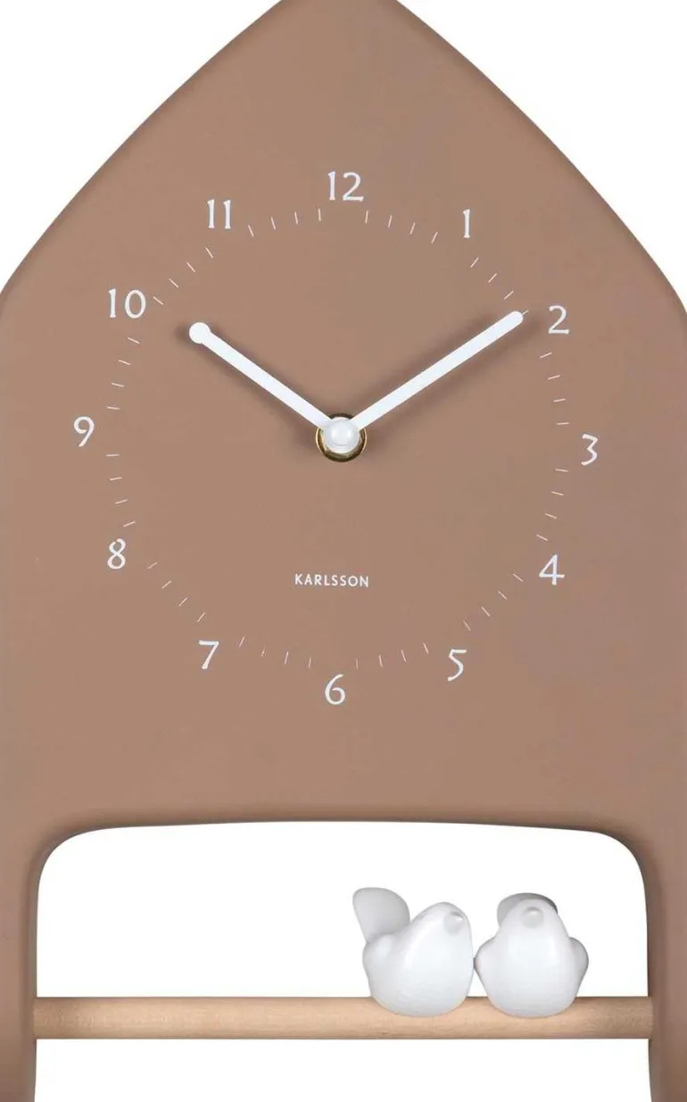 Horloge murale Love Birds (Marron)