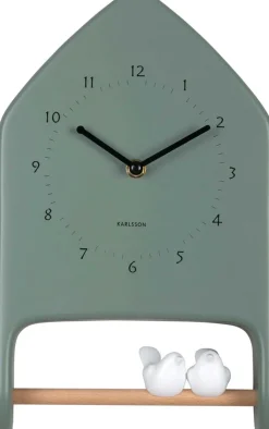 Horloge murale Love Birds (Vert jungle)