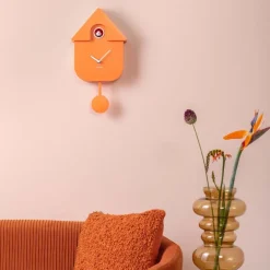 Horloge murale moderne Cuckoo (Orange)