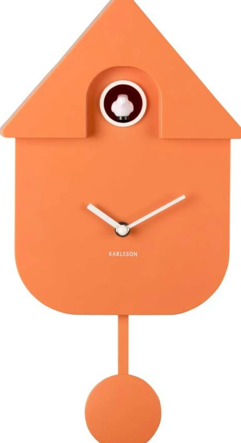 Horloge murale moderne Cuckoo (Orange)