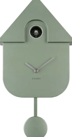 Horloge murale moderne Cuckoo (Vert jungle métallique)