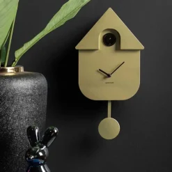 Horloge murale moderne Cuckoo (Or métallique)