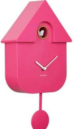 Horloge murale moderne Cuckoo (Rose)