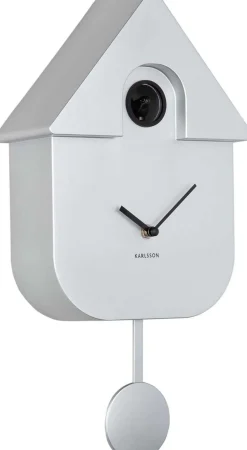 Horloge murale moderne Cuckoo (Argent métalique)