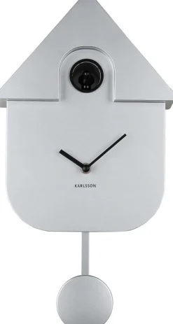Horloge murale moderne Cuckoo (Argent métalique)