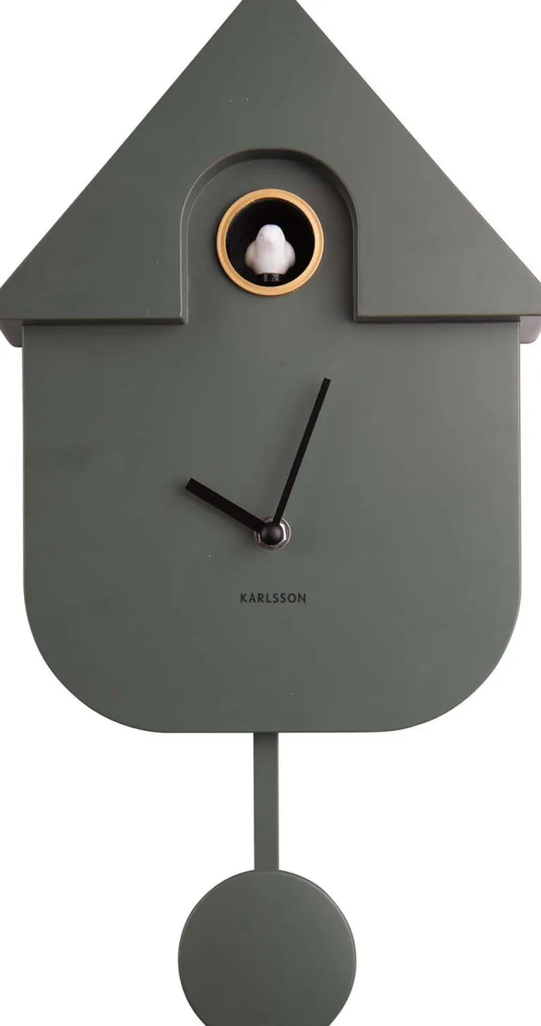 Horloge murale moderne Cuckoo (Vert)