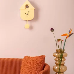 Horloge murale moderne Cuckoo (Jaune clair)