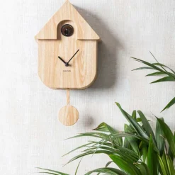 Horloge murale moderne Cuckoo (Bois clair )