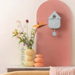 Horloge murale moderne Cuckoo (Bleu clair )