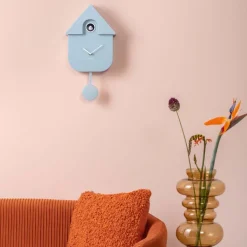 Horloge murale moderne Cuckoo (Bleu clair )