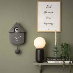 Horloge murale moderne Cuckoo (Noir)