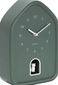 Horloge murale Modern Kitty (Vert jungle)
