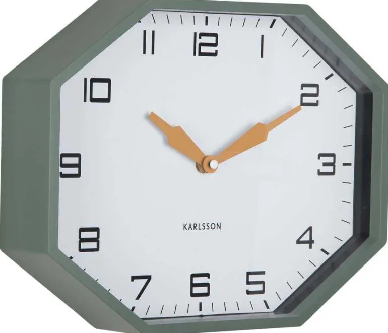 Horloge murale octogonale en résine Factory (Vert jungle)