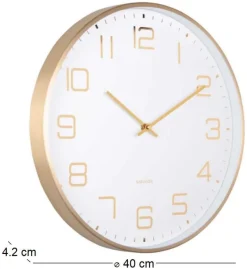 Horloge murale ronde Elegance Glow (Blanc)