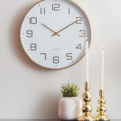 Horloge murale ronde Elegance Glow (Blanc)