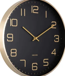 Horloge murale ronde Elegance Glow (Noir)