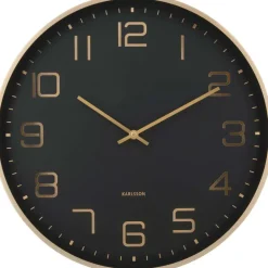 Horloge murale ronde Elegance Glow (Noir)