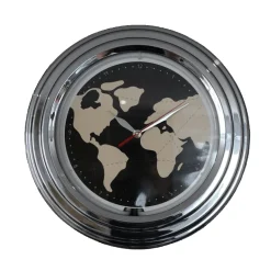 Horloge néon mappemonde 30 cm