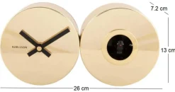Horloge à poser en métal Duo Cuckoo (Doré)