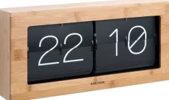 Horloge à poser Flip Box (Bambou et noir)