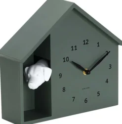Horloge à poser Peeking Doggy (Vert jungle)