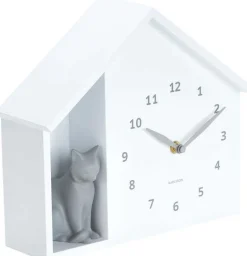 Horloge à poser Siting cat (Blanc)