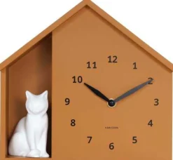 Horloge à poser Siting cat (Jaune ocre)