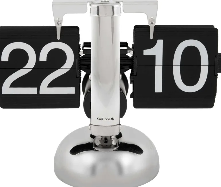 Horloge à poser Small Flip (Chrome)