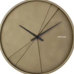 Horloge ronde en bois Lines 30 cm (Vert mousse)