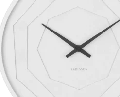 Horloge ronde en bois Origami 30 cm (Blanc)
