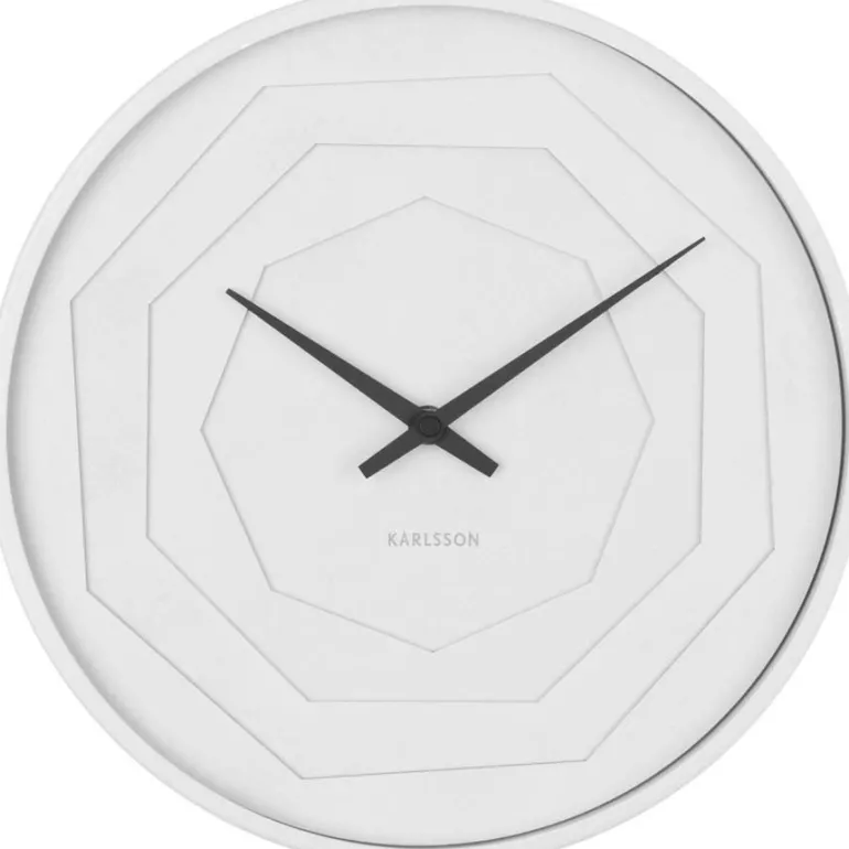 Horloge ronde en bois Origami 30 cm (Blanc)