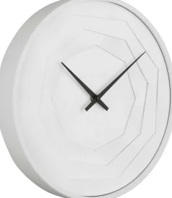 Horloge ronde en bois Origami 30 cm (Blanc)