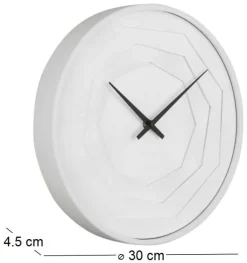 Horloge ronde en bois Origami 30 cm (Blanc)