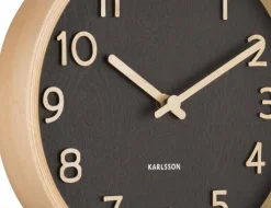 Horloge ronde en bois Pure 22 cm (Noir)